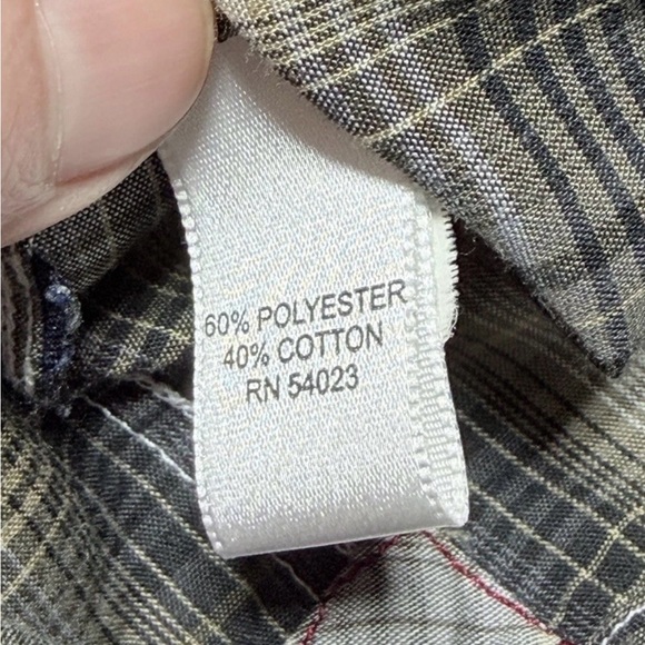 Banana Republic Men’s Slim Fit Pearl Snap Western Y2K 2007 Plaid Shirt Sz Small - Picture 6 of 9